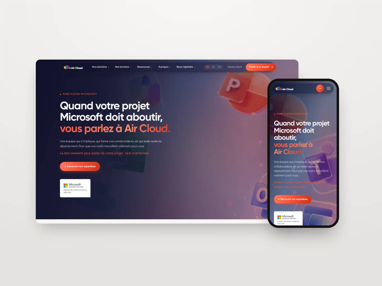 Page d’accueil du site Air Cloud, version 2026