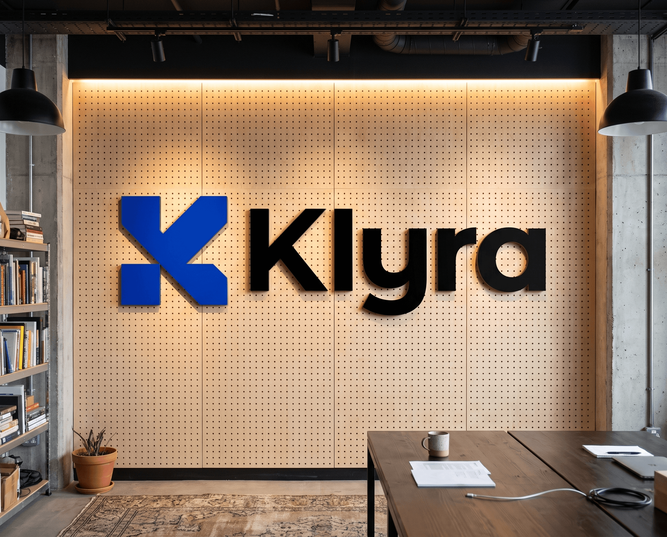 Le logo KLYRA au mur de nos bureaux d’Illkirch-Graffenstaden