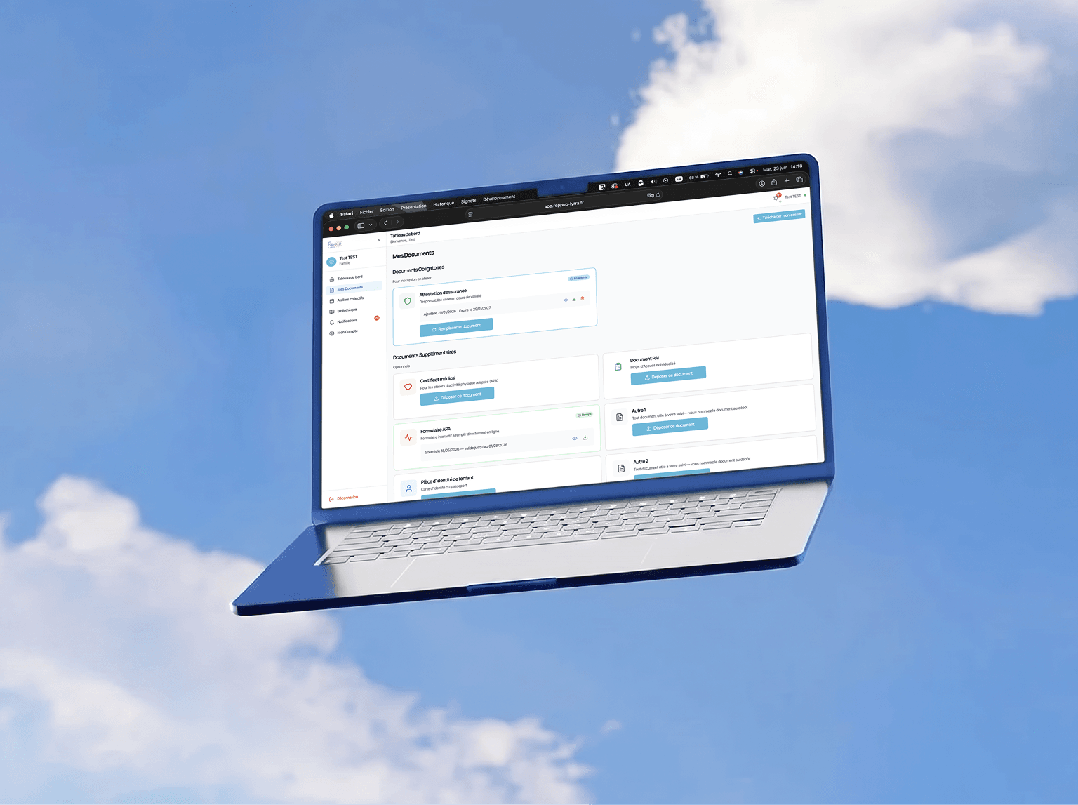 RéPPOP LyRRA — site sur MacBook