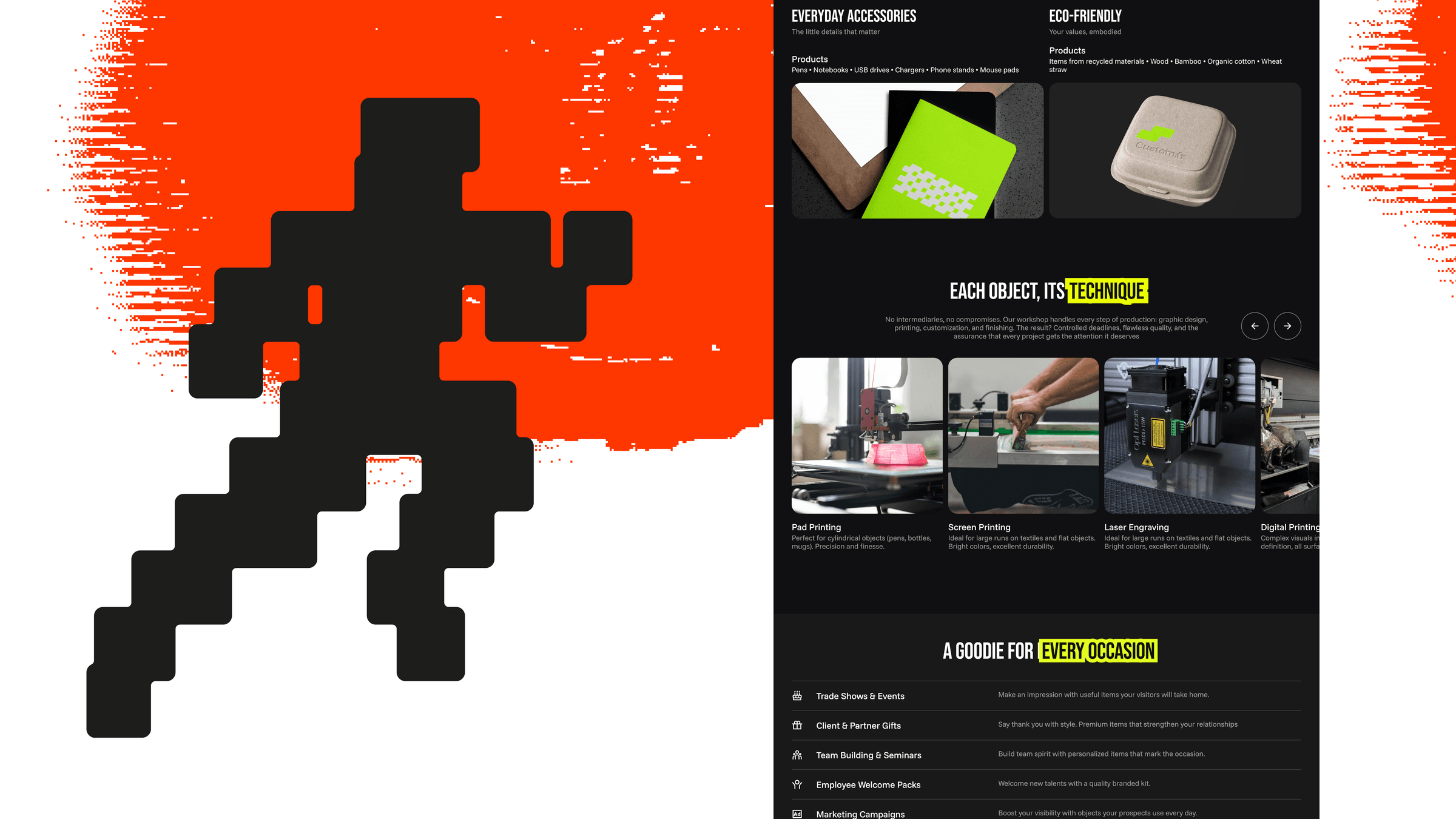 Custom — aperçu du site